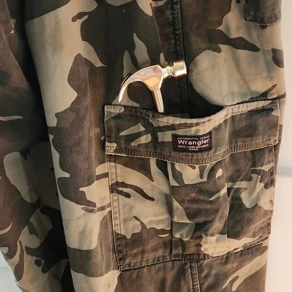 Wrangler Camo fleece lined cargo pants Mens 36 x 30 - Picture 10 of 10